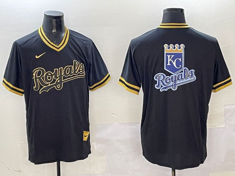 Men Kansas City Royals Blank Black Gold Game 2025 Nike MLB Jersey style 2